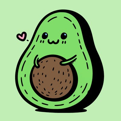 an avocado hugging an avocado
