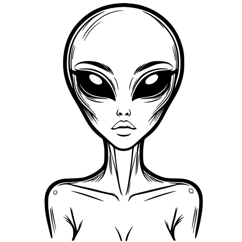 beautiful realistic alien girl