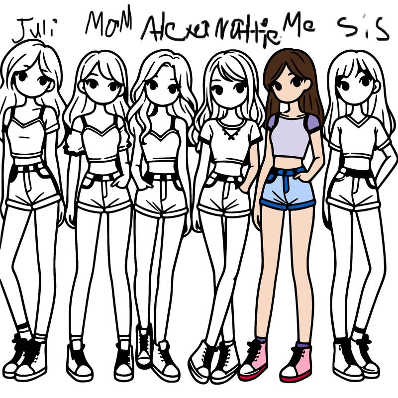 a group of girls wearing crop tops and shorts