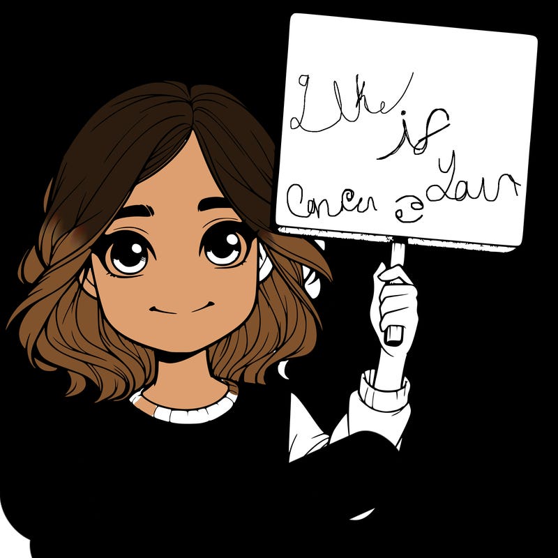 realistic girl holding up a sign
