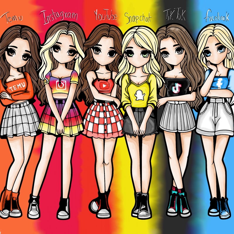 a group of girls realistic