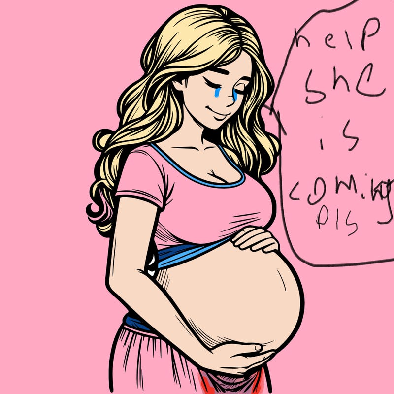 woman heavily pregnant realistic