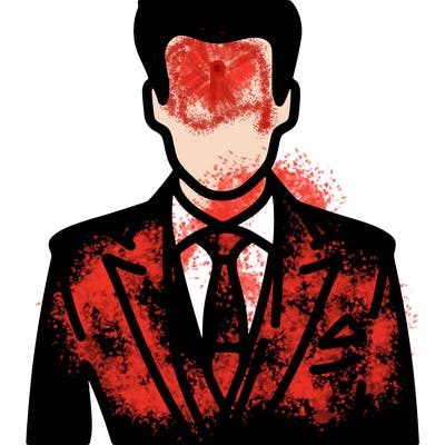 abstracted man in suit and tie