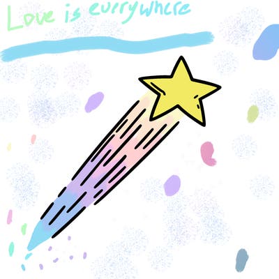 a shooting star in the sky