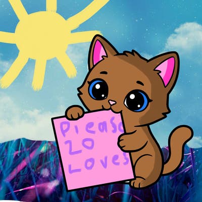 a small cat with a blank sheet of paper in its hand. the cat is sooooooo cute!