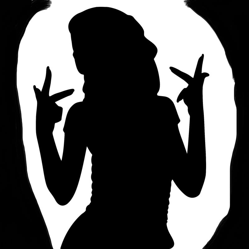 realistic teenage girl with braids and a beanie and crop top doing 🫶🏼