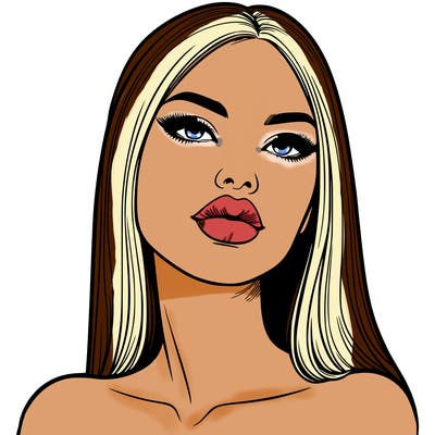 realistic woman with full lips