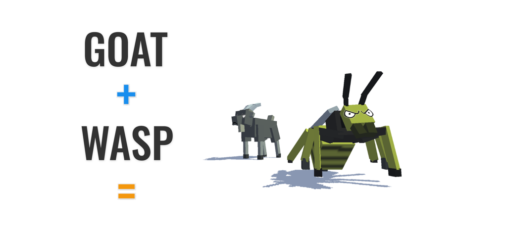 Hybrid Animals - Fusión de cabra y avispa de polígono bajo en Hybrid Animals