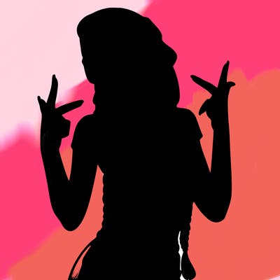 realistic teenage girl with braids and a beanie and crop top doing 🫶🏼