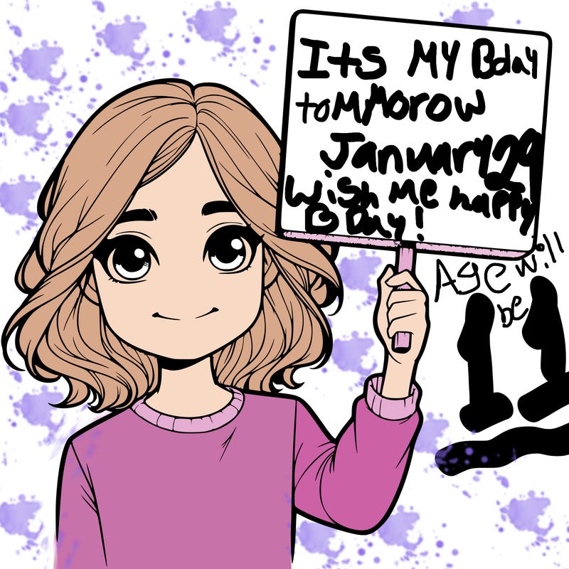 realistic girl holding up a sign