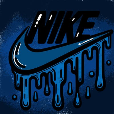 dripping nike logo