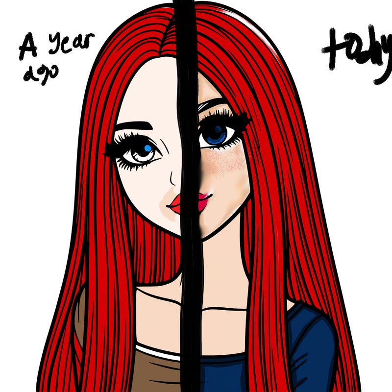 realistic girl with straight and long hair