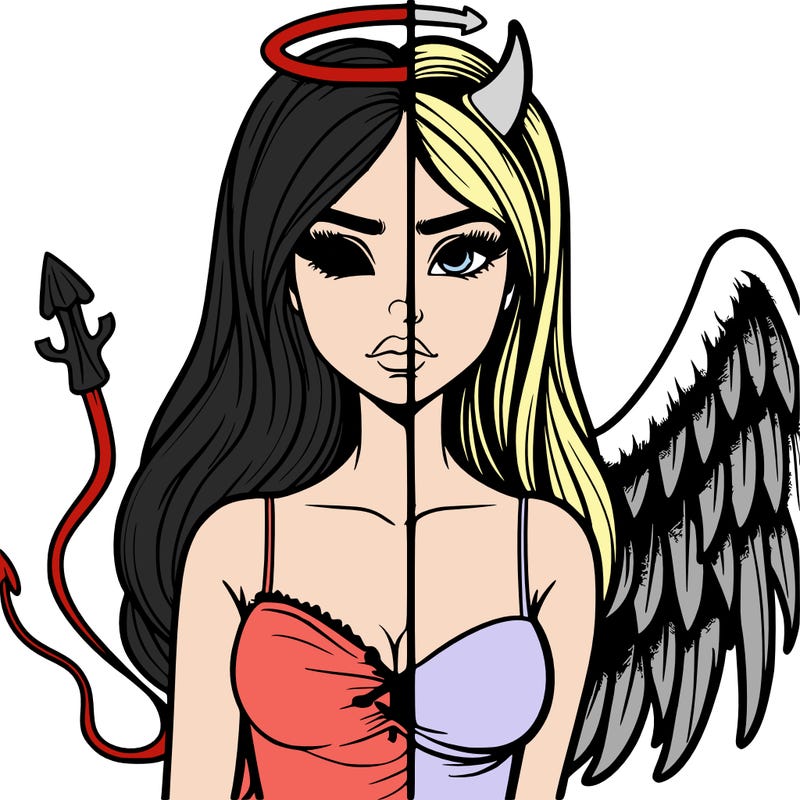 devil vs angel realistic girl