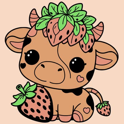 cute strawberry cow