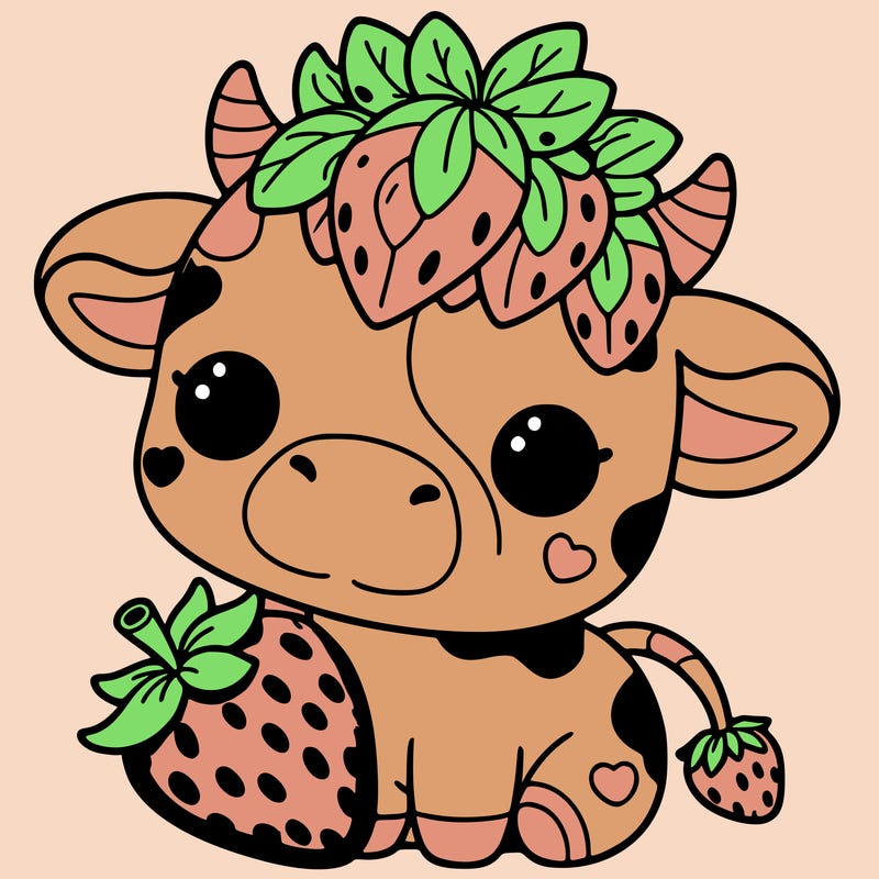 cute strawberry cow