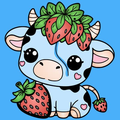 cute strawberry cow