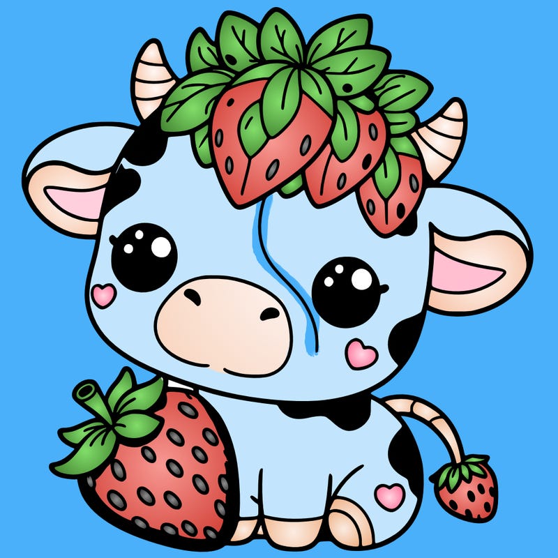 cute strawberry cow