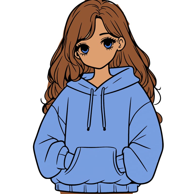 a teen girl with a oversized sweatshirt