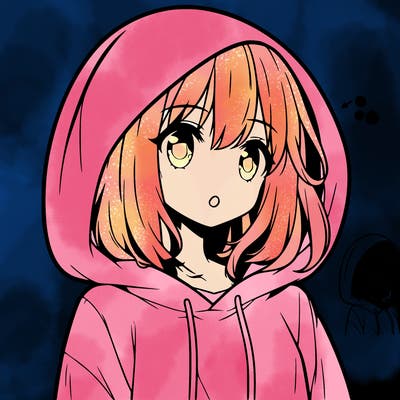 anime girl with hoodie on
