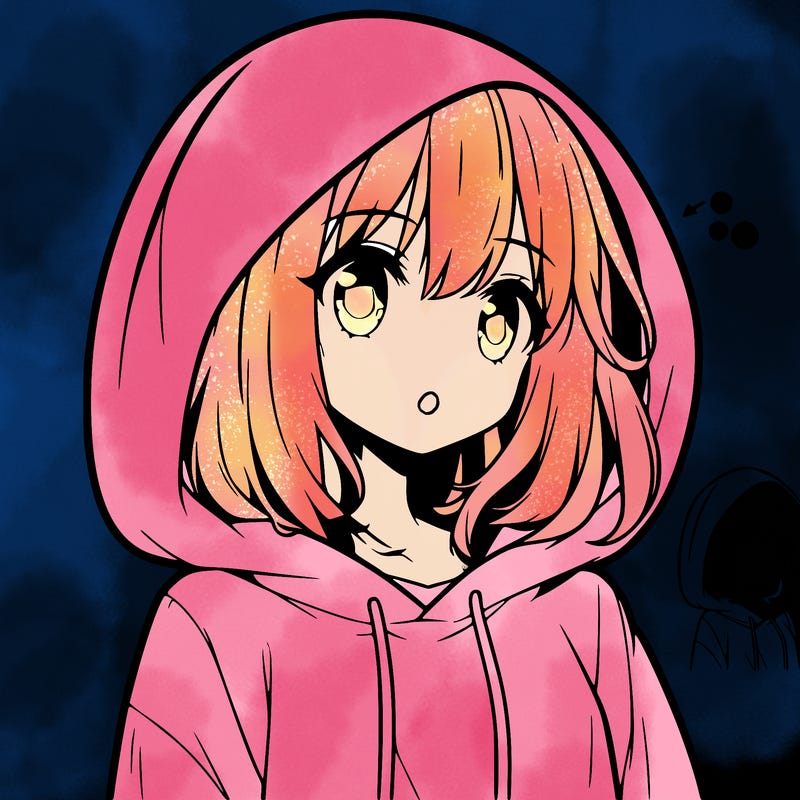 anime girl with hoodie on