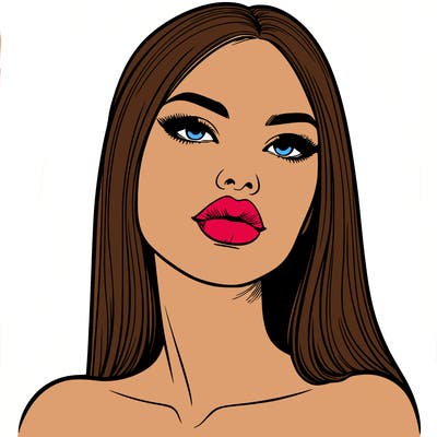 realistic woman with full lips