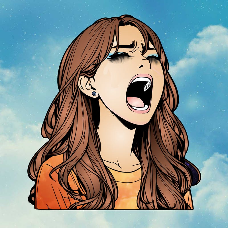 screaming realistic, girl