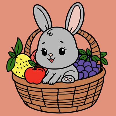 bunny in a fruit basket