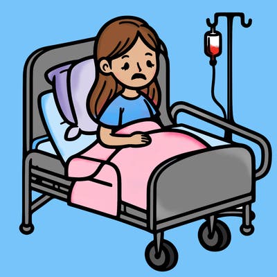 woman in hospital bed