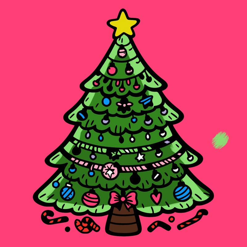 christmas tree with lots of details