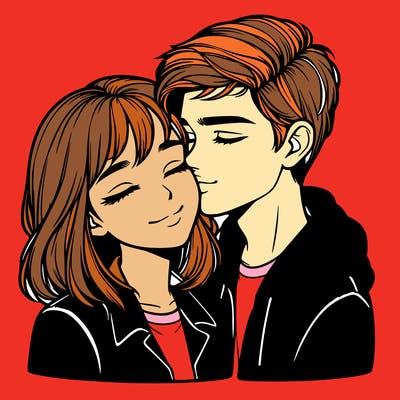 realistic girl and boy  love