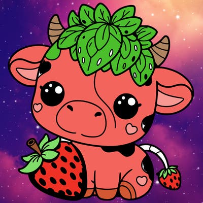 cute strawberry cow