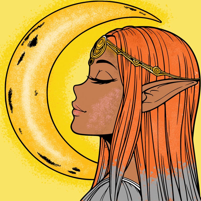 a realistic moon elf