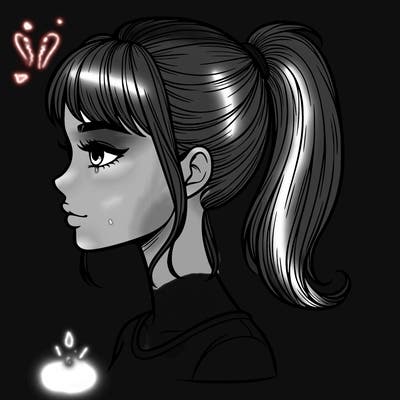 realistic woman with a pony tail hair style