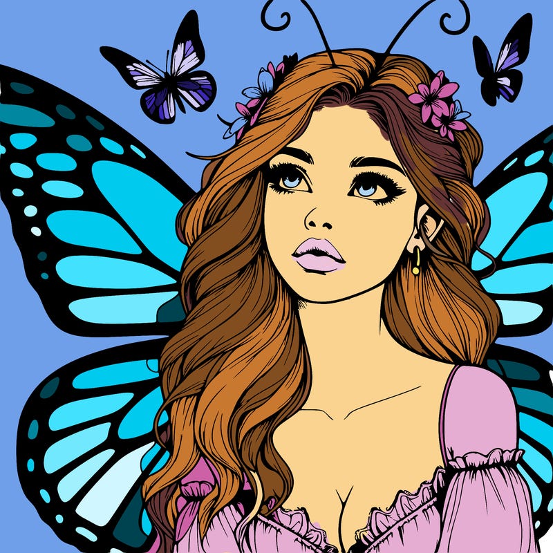 butterfly fairy realistic girl
