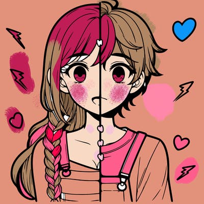 realistic girl boy split