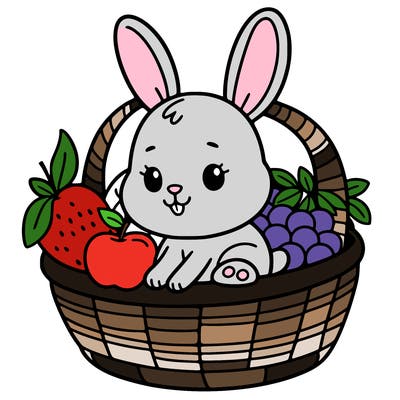 bunny in a fruit basket