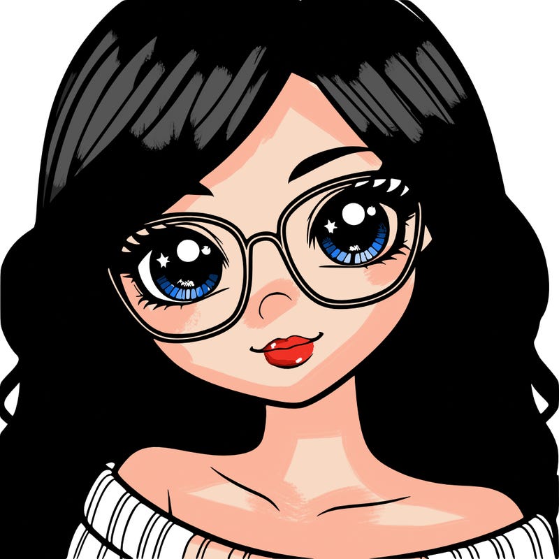 girl with beautiful eyes, hair, and glasses