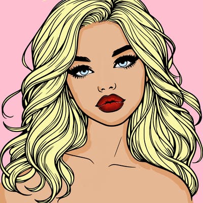 realistic girl with hair and lips
