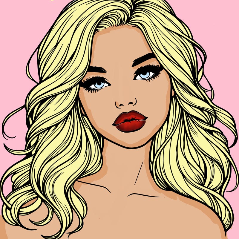 realistic girl with hair and lips