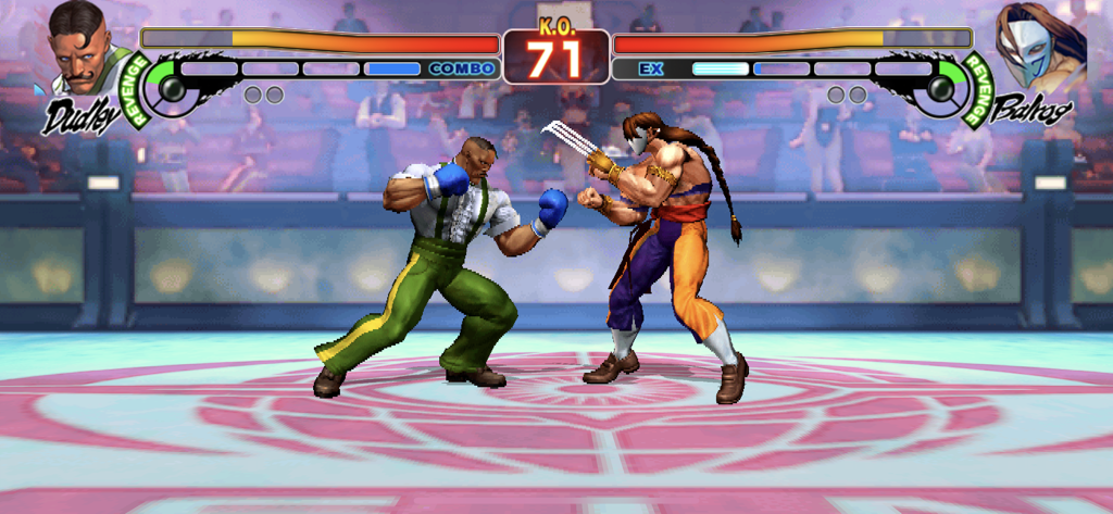 Dudley vs Vega combat in Street Fighter IV CE gameplay