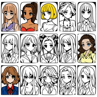 girls that look diffrent anime