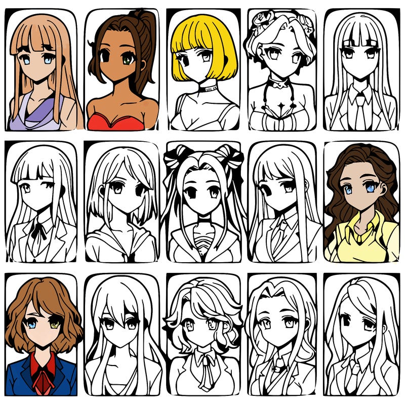 girls that look diffrent anime