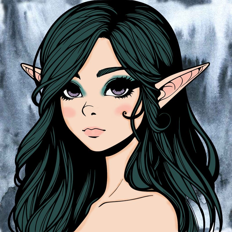 elf girl realistic dark fantasy