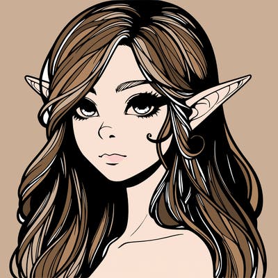 elf girl realistic dark fantasy