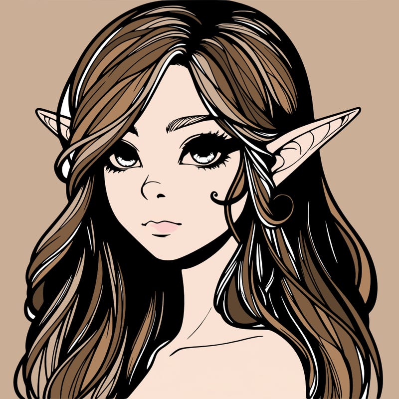 elf girl realistic dark fantasy