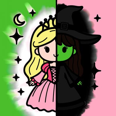 split princess and witch