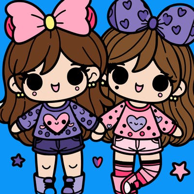 besties with matching clothes and everything