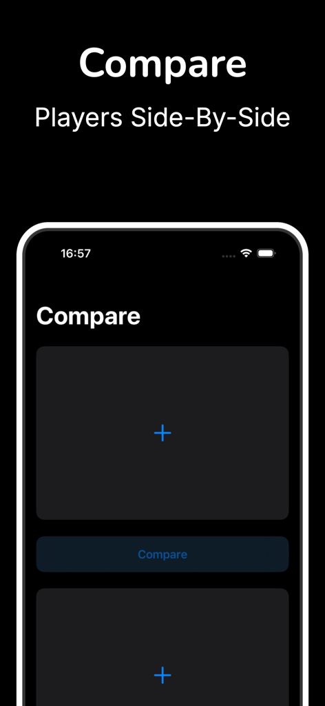 Career Mode Database - Interface for comparing soccer players side by side in the Career Mode Database app
