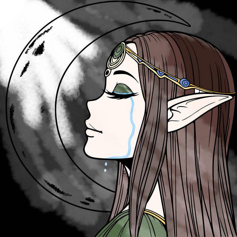 a realistic moon elf