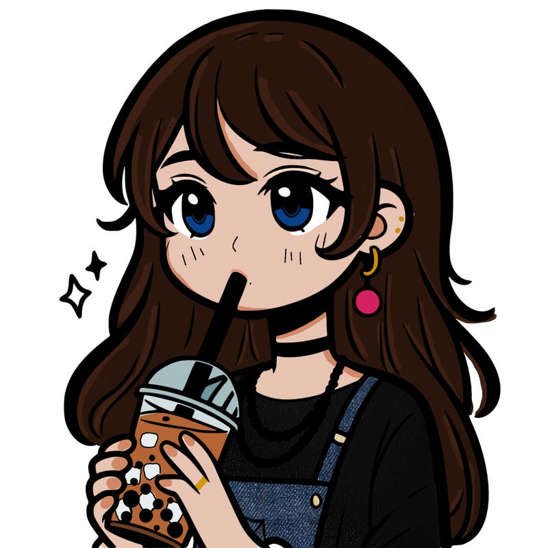 teenage girl drinking boba